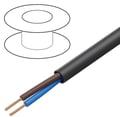 Cablu 2x0.75mm2, OWY, rotund, litat, Cu, cu manta de PVC, negru, 300V, OWY2/0.75BK