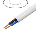 Cablu 2x0.5mm2, OMY, rotund, litat, Cu, cu manta de PVC, alb, 300V, OMY2/0.50-B