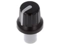 Buton plastic potentiometru axial; ax 6mm, Negru-Gri; crestatura D, GMN-4P-GY