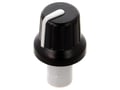 Buton plastic potentiometru axial, Negru-Gri, ax 6mm, crestatura D, GMN-4P1.5-GY