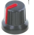 Buton plastic potentiometru, ax 6mm, 16.2mm, Negru-Rosu, GMN-4RD