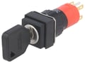 Intrerupator cu cheie, SPDT, ON-OFF, orificiu montare Ø16mm, V16-KEY-F-2-JC