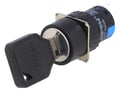 Intrerupator cu cheie, SPDT, ON-OFF, 0.5A, orificiu montare Ø16mm, V16-KEY-AY-2