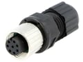 Conector M12, circular, 8 pini, mama, 2A, IP68, 12-08BFFA-SL8001, AMPHENOL