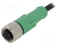 Cablu cu conector M12, circular, 4 pini, mama, 4A, 3m, SAC-4P-3,0-PVC/M12FS, PHOENIX