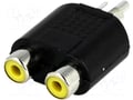 Adaptor mufa  RCA, tata,la  2 x RCA, mama, mono, adaptor T,  gold, AC-016