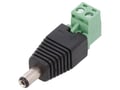 Adaptor mufa DC tata; adaptor, 5.5x2.1mm, borna cu surub, PC2.1-M-TBR