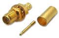 Conector coaxial, mufa SMA RP, tata, 18GHz, cablu RG58, RG58C, RSMA6411A1-3GT50G-1-50, AMPHENOL