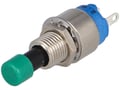 Intrerupator apasare, push, monostabil, OFF-(ON), verde, 9633NAB-G, APEM