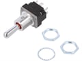 Intrerupator basculant, (ON)-OFF-(ON), 5A/28V, 6 pini, DPDT, orificiu montare Ø12.45mm, 2MT1-7