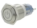 Buton antivandal, ON-ON, albastru, 24V, IP40, SPDT, M16, orificiu montare Ø16mm, V16-21DT-24B-S