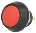 Buton antivandal, OFF-(ON), 2A, rosu, 36V, IP65, SPST-NO, M12, orificiu montare Ø12mm, GQ12B-10/J/R/A