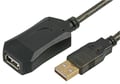 Repetor USB 2.0, USB-A tata/USB-A mama, extender activ, 10m, negru, PSG90601