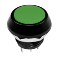 Push buton, monostabil, verde, 1NO, 2A, orificiu montare Ø12mm, GQ12IP65-GN