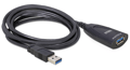 Cablu prelungitor, USB-3.0 tata, USB-3.0 mama, 5m, soclu DC, 83089, DELOCK