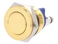 Buton antivandal, OFF-(ON), aurit, 2A/36VDC, IP65, SPST-NO, M16, orificiu montare Ø16mm, V16-10PF-G, ONPOW
