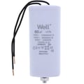 Condensator pornire motor, 60uF, 400V, fir, MOTCAP-60UF-WR