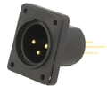 Conector XLR, XLR; tată; PIN: 3; drept; etanşate; THT; aurit; 5A, CP30061, CLIFF