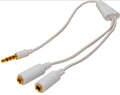 Cablu audio jack stereo 3.5mm 4 contacte tata - 2x jack stereo 3.5mm mama, CABLE-654