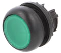 Comutator de panou, cu optiune de iluminare, configurabil, 2 pozitii, monostabil, orificiu montare Ø22.5mm, verde, IP67, M22S-DL-G, EATON