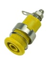 Soclu banana 4mm; galben; 32A;1kV; panou, 1000V CAT III