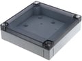 Cutie ABS, 130x130x35mm, gri, IP67, panou transparent, fumuriu, PC125/35LT, FIBOX