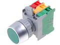 Intrerupator, actionat prin apasare, verde, NO, NC, monostabil, orificiu montare Ø22.5mm, LBF22-1-O/C-G