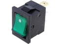 Intrerupator basculant, ON-OFF, verde, 3A, 3 pini, SPST, orificiu montare 19.2x13mm, RSSM101A2C2GN