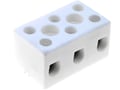 Regleta de conexiuni, ceramica, 15A/450V, 3pini, 10,0mm2, SI-CPO-15A-3P