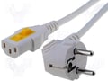 Cablu CEE, 7/7 (E/F), stecher în unghi, IEC, C13, mamă; 10A, 3m; alb, 6051.2094