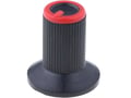 Buton rotativ; cu flansa; ax 6mm; negru, GTC6M-18X19-C
