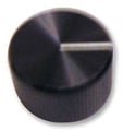 Buton aluminiu, diametru 20mm, diametru ax 6.4mm, KB00006