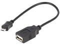 OTG cablu, USB 2.0; USB A soclu, USB B micro mufa; 0.2m; AK-300309-002-S