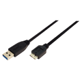Cablu USB 3.0; USB B micro mufa; nichelat; 3m; negru; 28AWG; CU0028