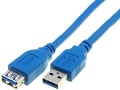 Cablu USB 3.0; USB A soclu, USB A mufa; nichelat; 1.8m; albastru; CU302-018-PB