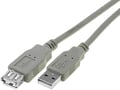 Cablu USB 2.0; USB A soclu, USB A mufa; nichelat; 5m; gri; CU202-050-PB