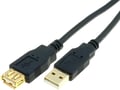Cablu USB 2.0; USB A soclu, USB A mufa; aurit; 1.8m; CU202G-B-018-PB