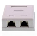 Priza dubla UTP, RJ45, aparenta, CAT5, ecranat, alba, LANBOX-SM-F5X2