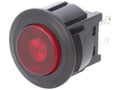 Push-buton, bistabil, rotund, 3A, OFF-ON, SPST-NO, rosu, orificiu montare Ø16.9mm, DS-664K-C-L-S-K-TR, MIYAMA