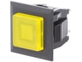 Push-buton, bistabil, patrat, 3A, OFF-ON, SPST-NO, galben, orificiu montare 16x14mm, DS-664K-S-L-S-K-TY, MIYAMA
