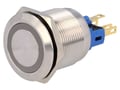 Buton antivandal, ON-ON, BISTABIL, LED 24V, IP65, SPST-NO, SPTS-NC, albastru, orificiu montare Ø22mm, V22-21R-24B-S