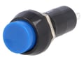 Push buton, monostabil, rotund, albastru, OFF-(ON), orificiu montare Ø12mm, PS11BBU
