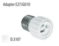 Adaptor Gu10/ E27, E27 exterior, GU10 interior, ceramica, alba, bec, GU10, PW-D.3107, PAWBOL