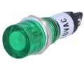 Lampa semnalizare, panou, 230VAC, neon, 10mm, verde, NI-1GN-230V