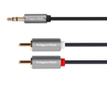 Cablu jack 3.5mm stereo tata, 2 rca, tata, 1.8m, aurite, KM1214
