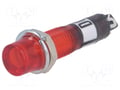 Lampa semnalizare, rosu, 12VDC, panou, orificu montare 7.5mm, NI-2FRD-12V