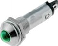 Lampa semnalizare, 12V, led, 8mm, convex, verde, IND8-12G-A