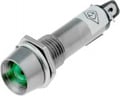 Lampa semnalizare 24V, LED 8mm, concav, verde, orificiu montare 8.2mm, IND8-24G-B