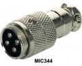Conector tata, microfon, 4 contacte, cablu, MIC344