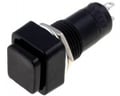 Intrerupator miniatura, patrat, negru, monostabil, OFF-(ON), 3A, orificiu montare 12mm, PS-06/B
